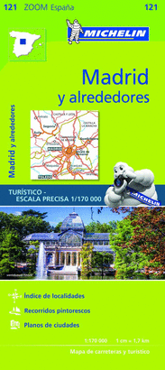 MADRID Y ALREDEDORES MAPA ZOOM 121 1:170000 MAPA DE CARRETERAS Y TURISTICO