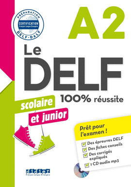 100% DELF A2 JUNIOR SCOLAIRE  LIVRE+CD