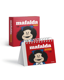 MAFALDA 2026 CALENDARIO ESCRITORIO ROJO CON CAJA