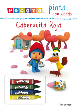 POCOYO PINTA CON CERAS CAPERUCITA ROJA