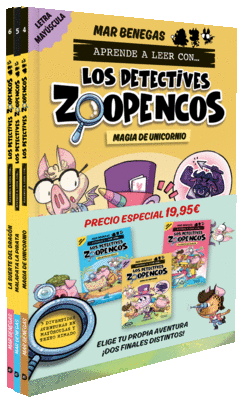 PACK APRENDE A LEER CON LOS DETECTIVES ZOOPENCOS 4 5 Y 6 EN LETRA MAYUS