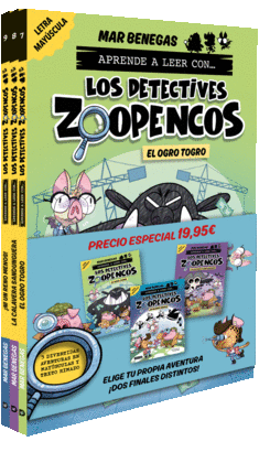 PACK APRENDE A LEER CON LOS DETECTIVES ZOOPENCOS 7 8 Y 9 EN LETRA MAYUSCULA