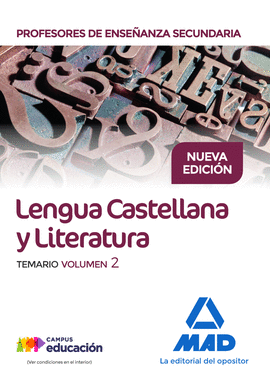 LENGUA CASTELLANA Y LITERATURA TEMARIO VOL II CUERPO DE PROFESORES DE ENSEÑANZA SECUNDARIA