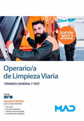 OPERARIO /A DE LIMPIEZA VIARIA TEMARIO GENERAL Y TEST 2022