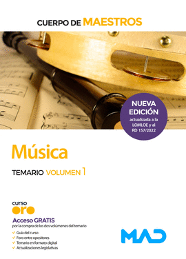 MUSICA CUERPO DE MAESTROS TEMARIO VOL 1 2023
