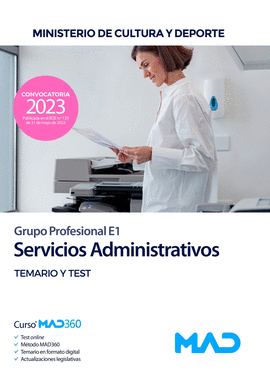 SERVICIOS ADMINISTRATIVOS GRUPO PROFESIONAL E1 TEMARIO Y TEST 2023