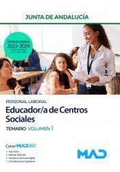 EDUCADOR DE CENTROS SOCIALES 2023 2024 PERSONAL LABORAL JUNTA DE ANDALUCIA TEMARIO VOL 1