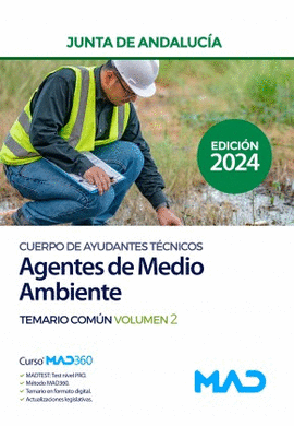 CUERPO DE AYUDANTES TECNICOS AGENTE DE MEDIO AMBIENTE JUNTA DE ANDALUCIA TEMARIO COMUN VOL 2 2024