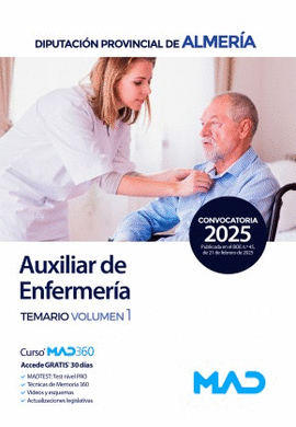 AUXILIAR DE ENFERMERIA DIPUTACION DE ALMERIA TEMARIO VOL 1 2025