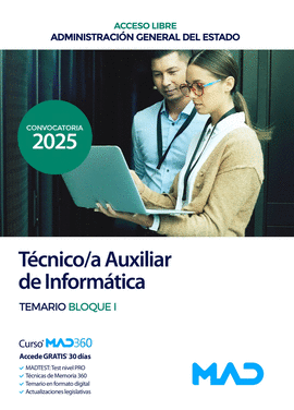 TECNICO /A AUXILIAR DE INFORMATICA TURNO LIBRE 2025 TEMARIO BLOQUE I