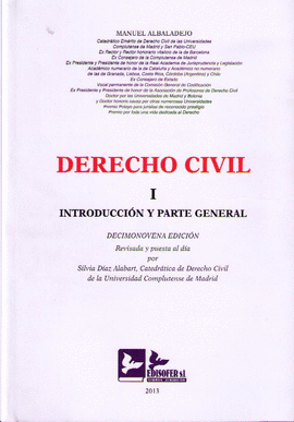 DERECHO CIVIL I INTRODUCCION Y PARTE GENERAL