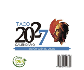 TACO CALENDARIO DEL CORAZON DE JESUS NOTAS CON SOPORTE 2027