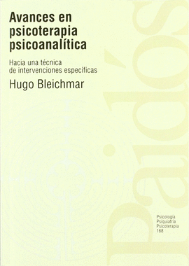 AVANCES EN PSICOTERAPIA PSICOANALITICA PPP-168