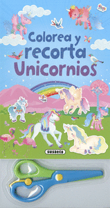 UNICORNIOS AZUL COLOREA Y RECORTA