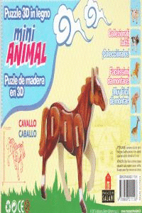 CABALLO MINI ANIMAL PUZZLE DE MADERA EN 3D
