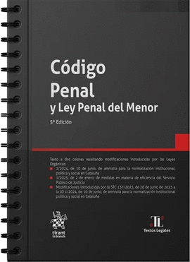 CODIGO PENAL Y LEY PENAL DEL MENOR  2025 CON ANILLAS