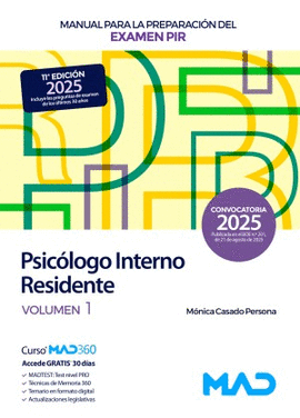 PSICOLOGO INTERNO RESIDENTE PIR VOL 1 2025