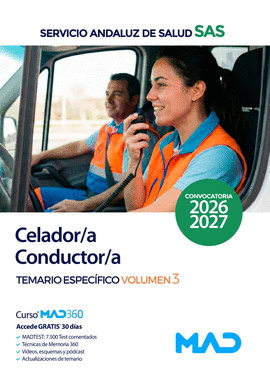 CELADOR /A CONDUCTOR /A SAS TEMARIO ESPECIFICO VOL 03 2026 2027