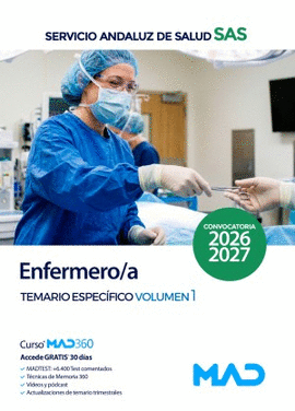 ENFERMERO /A SAS TEMARIO ESPECIFICO VOL 1 2026 2027