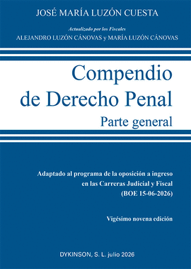 COMPENDIO DE DERECHO PENAL PARTE GENERAL 2026