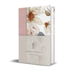 BIBLIA CATOLICA EDICION LETRA GRANDE TELA ROSADA CON FLORES LA